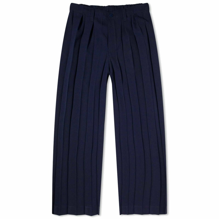 Photo: Homme Plissé Issey Miyake Men's Pleated Edge Trousers in Navy