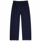 Homme Plissé Issey Miyake Men's Pleated Edge Trousers in Navy