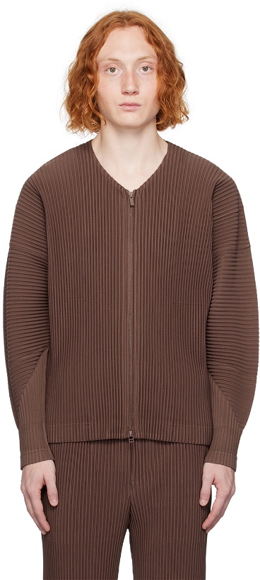 Photo: HOMME PLISSÉ ISSEY MIYAKE Brown Monthly Color September Cardigan