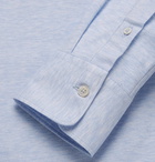 Canali - Mélange Cotton-Piqué Shirt - Men - Blue