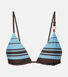 SIR Rioja beaded striped bikini top