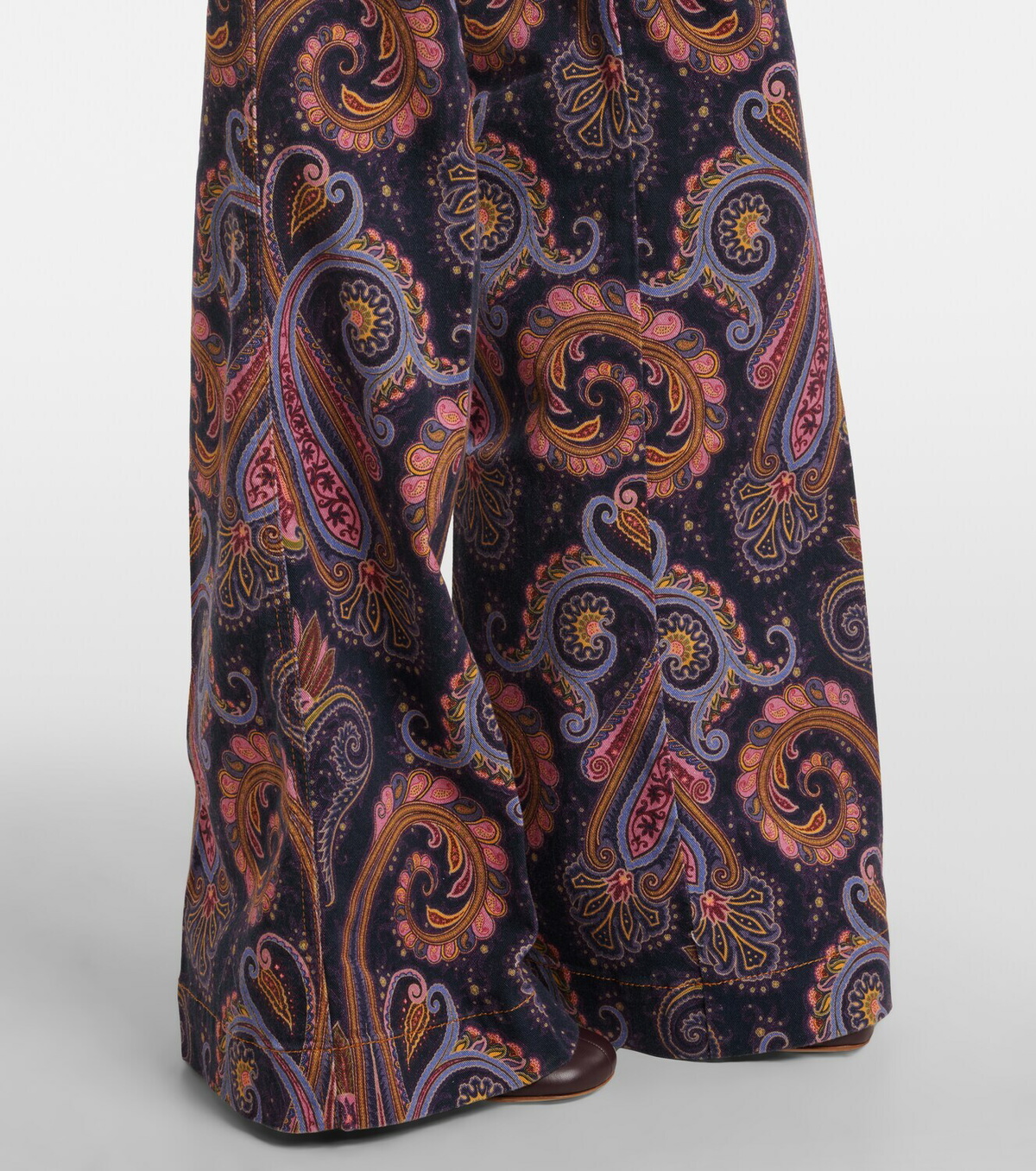 Etro Paisley cotton-blend flared pants