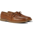 Brunello Cucinelli - Textured-Leather Boat Shoes - Brown