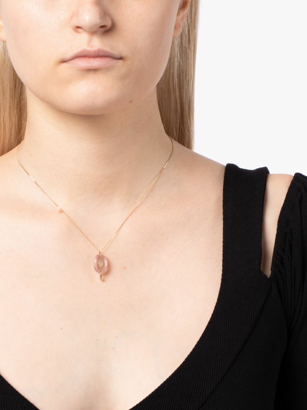 Pascale Monvoisin 9K Yellow Gold Souad Quartz And Diamond Necklace