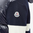 Moncler Men's Stripe Down Knit Jacket in Navy