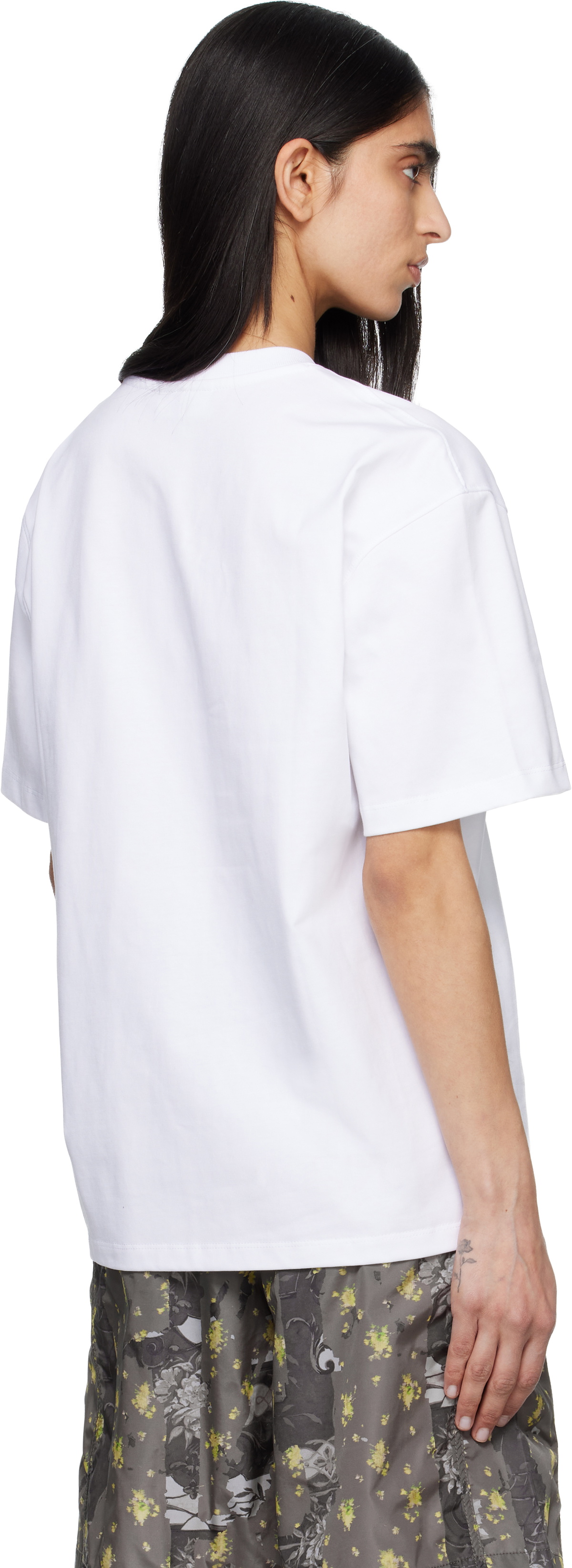 GANNI White Heavy Cotton Relaxed Fit 'Ganni' T-shirt