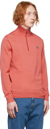 PS by Paul Smith Pink Zebra Half-Zip Sweater