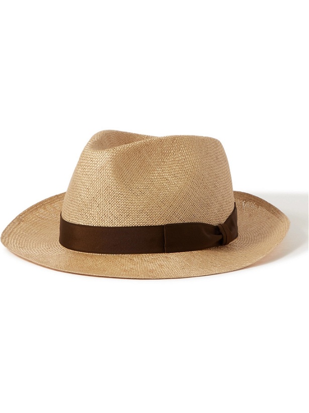 Photo: ANDERSON & SHEPPARD - Grosgrain-Trimmed Straw Panama Hat - Neutrals
