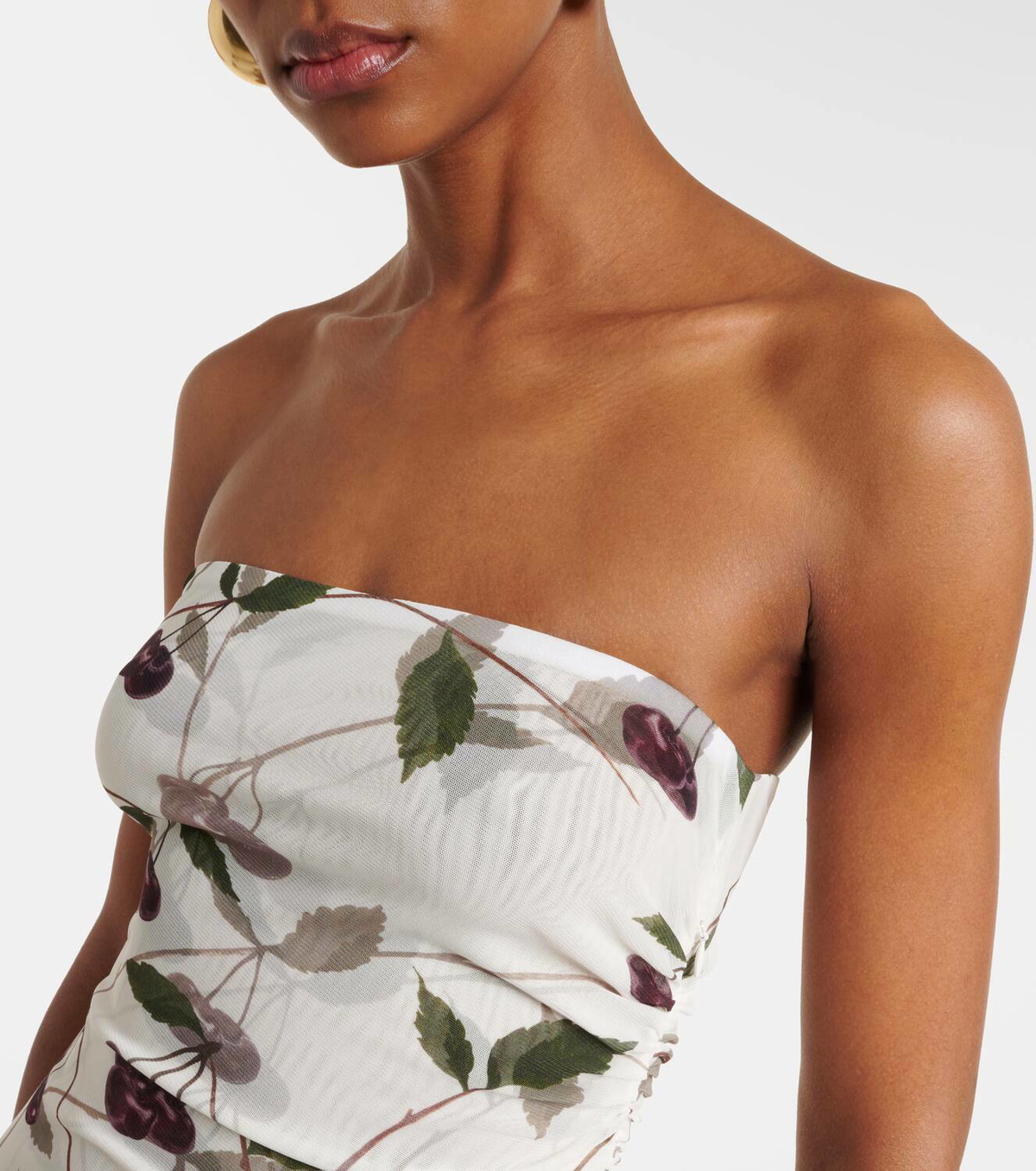 STELLA MCCARTNEY ワンピース Floral ruched maxi dress1046735 Stella McCartney Floral ruched maxi dress Stella McCartney