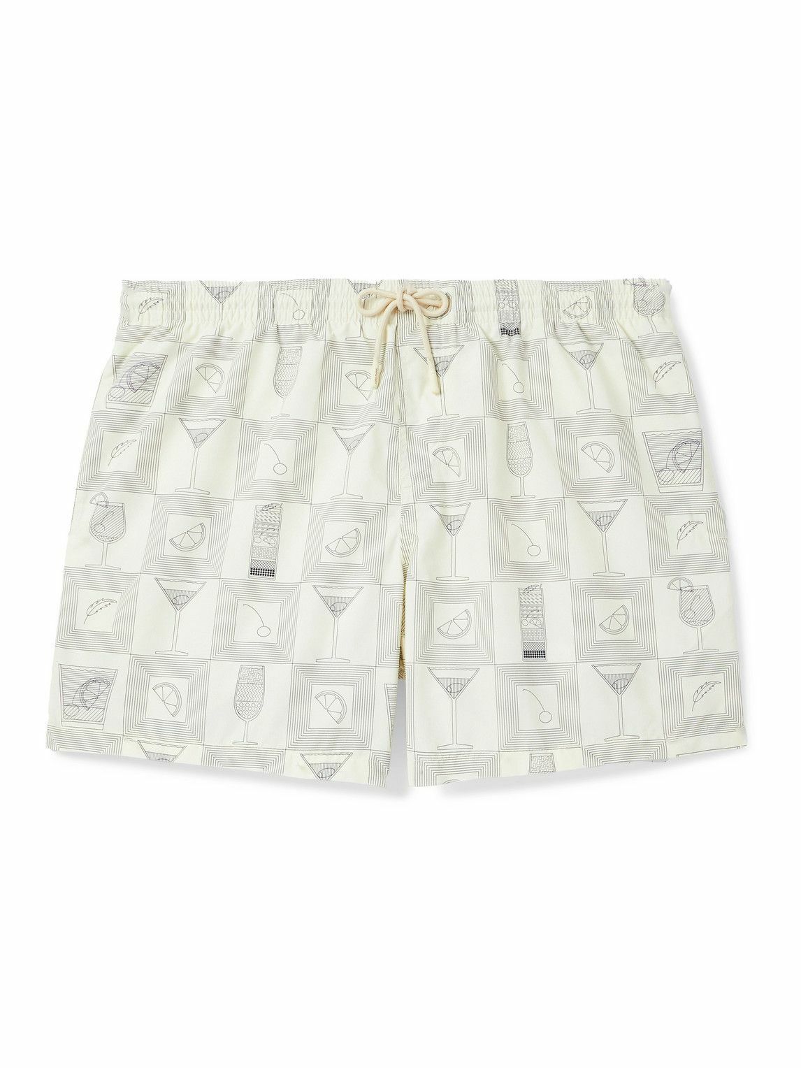 Loro Piana - Daneu Straight-Leg Mid-Length Printed Swim Shorts - Neutrals