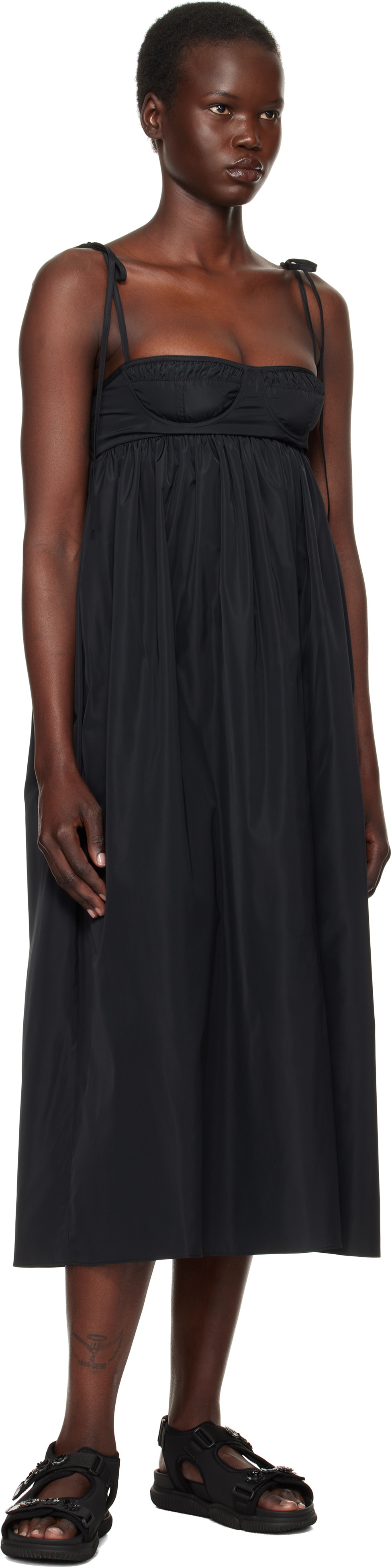 Cecilie Bahnsen Black Alena Midi Dress
