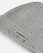 Pinko Ribbed Beanie With Crystals Metallic Silver