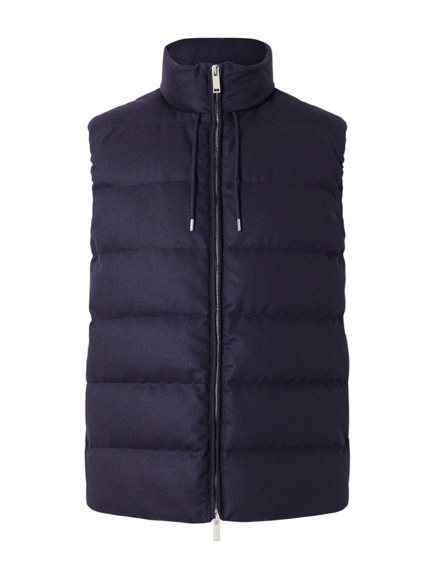 Photo: Slowear - Padded Wool and Cashmere-Blend Gilet - Blue