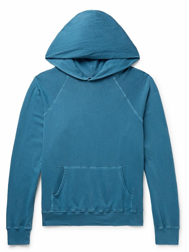 Photo: Les Tien - Garment-Dyed Cotton-Jersey Hoodie - Blue