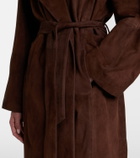 Nour Hammour Althea suede wrap coat