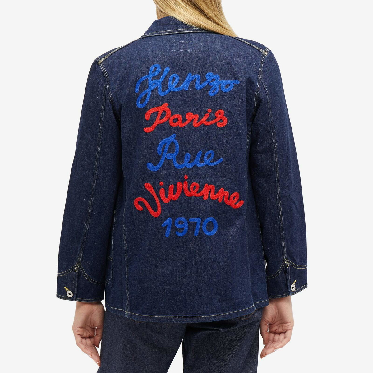Kenzo Vivienne Denim Workwear Jacket in Rinse Blue Denim Kenzo Kenzo Vivienne Denim Workwear Jacket in Rinse Blue Denim Kenzo