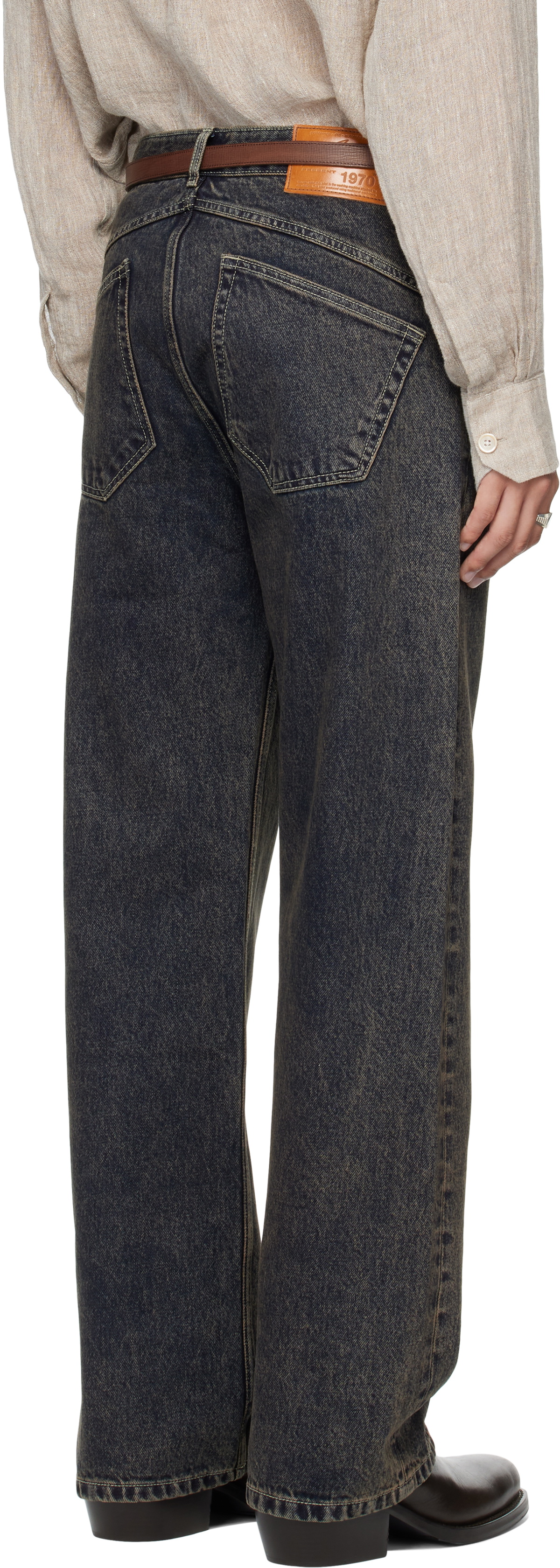 MMIC Navy Rolling Acid Jeans