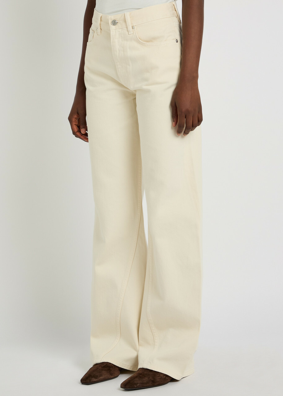 Anine Bing Brie Wide-leg Jeans Cream