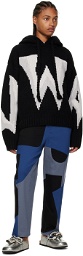 JW Anderson Black & Off-White Gothic Chunky Hoodie