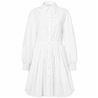Alexander McQueen Women's Long Sleeve Shirt Dress in Optical White