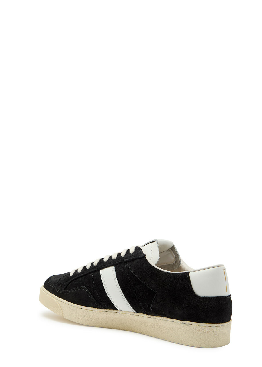 Tom Ford Panelled Leather and Suede Sneakers Black