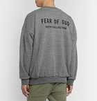 Fear of God - Oversized Logo-Print Mélange Loopback Cotton-Blend Jersey Sweatshirt - Gray