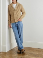Hartford - Shawl-Collar Ribbed Wool Cardigan - Brown