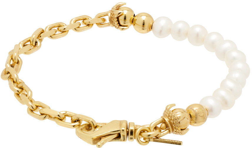 Emanuele Bicocchi SSENSE Exclusive Gold Pearl Bracelet