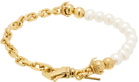 Emanuele Bicocchi SSENSE Exclusive Gold Pearl Bracelet