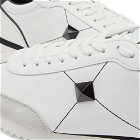 Valentino Men's Stud Retro Runner Sneakers in White/Black/Ice