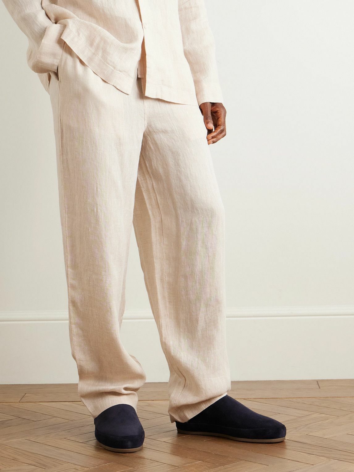 Mulo - Shearling-Lined Suede Slippers - Blue