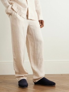 Mulo - Shearling-Lined Suede Slippers - Blue