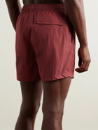 Onia - Straight-Leg Mid-Length Crinkled Swim Shorts - Red