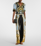 La DoubleJ Portal printed hooded cotton terry top