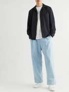 Theory - Noll Camp-Collar Cotton-Blend Shirt - Blue