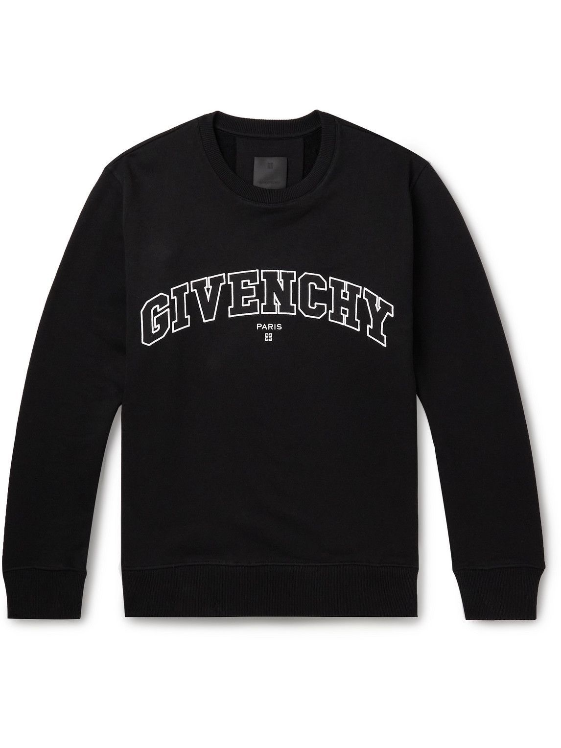 Givenchy - College Logo-Embroidered Cotton-Jersey Sweatshirt - Black ...