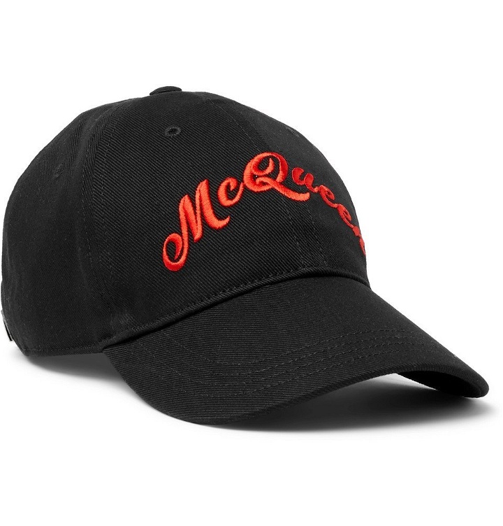 Photo: Alexander McQueen - Logo-Embroidered Cotton-Twill Baseball Cap - Black