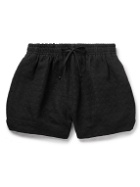 4SDesigns - Straight-Leg Bouclé Drawstring Shorts - Black