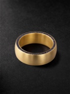 Shola Branson - Diamond Edge Cigar Band 18-Karat Gold Sapphire Ring - Gold