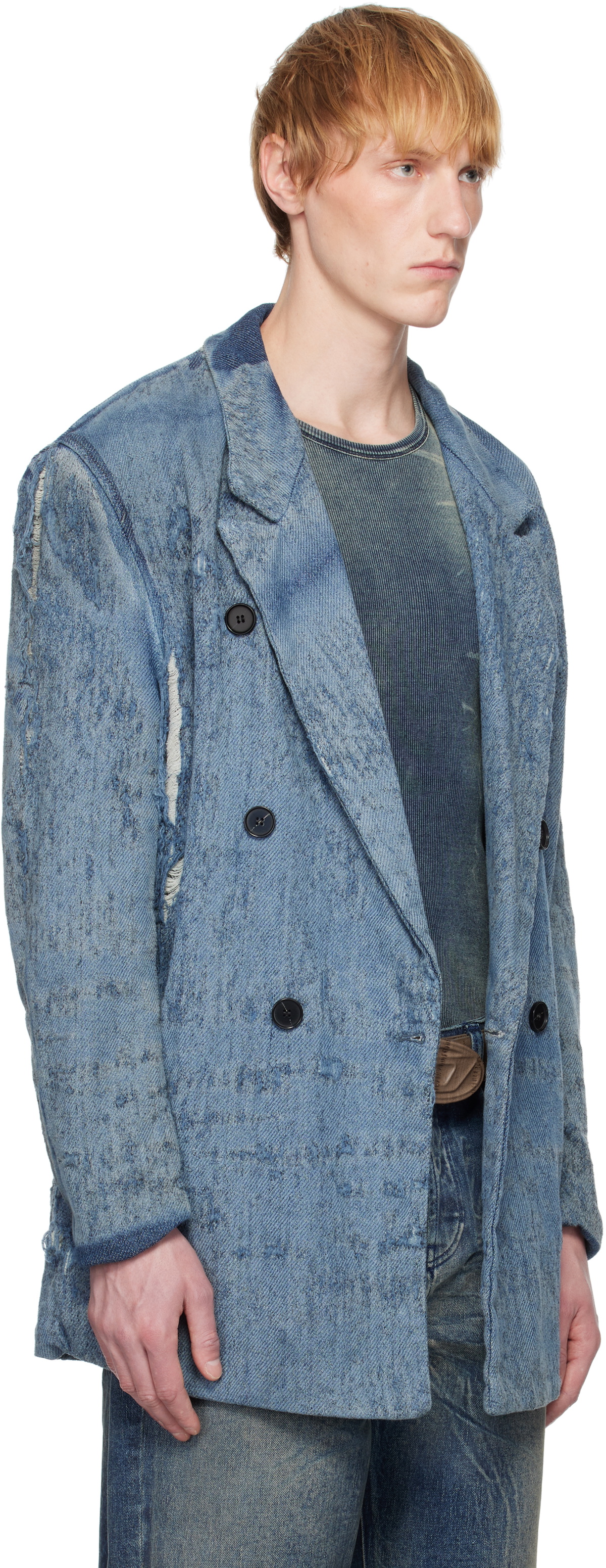 DIESEL ディーゼル 25SS D-PEKKA-FSG2 ダメージ加工 デニムコート インディゴ A19364 DIESEL ディーゼル 25SS D-PEKKA-FSG2 ダメージ加工 デニムコート
