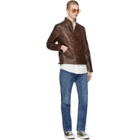 Levis Vintage Clothing Brown Menlo Cossack Leather Jacket