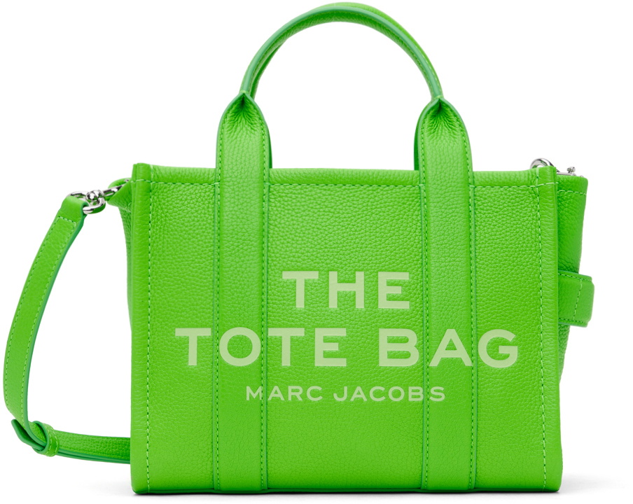 トートバッグ Marc Jacobs The Small Tote - Leather - Green Marc Jacobs The Small Tote Bag Leather In Green | ModeSens