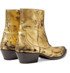 AMIRI - Distressed Metallic Suede Boots - Men - Gold