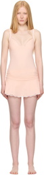 SKIMS Pink Cotton Jersey Lace Slip Dress