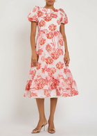 Sister Jane Willa Floral-jacquard Organza Midi Dress Pink