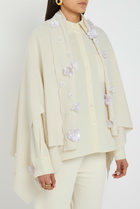 Bernadette Shirene Embroidered Cashmere-blend Shawl Ivory
