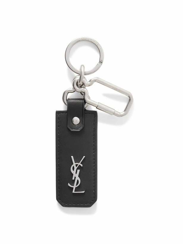 Photo: SAINT LAURENT - Cassandre Leather and Silver-Tone Key Fob
