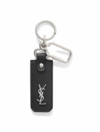 SAINT LAURENT - Cassandre Leather and Silver-Tone Key Fob
