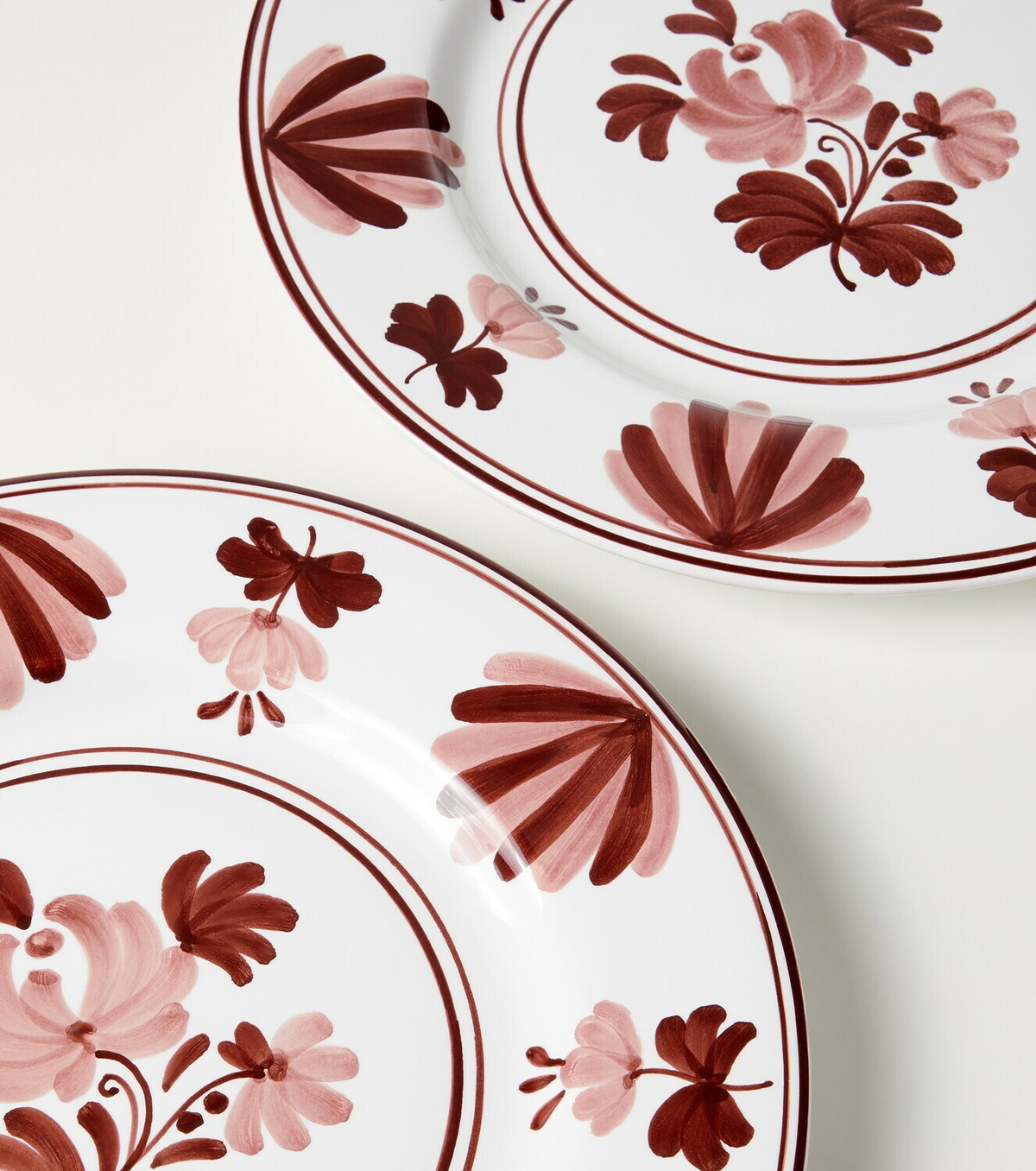 Cabana Blossom set of 2 ceramic dinner plates