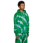 MSGM Green and Purple French Terry Tie-Dye Hoodie